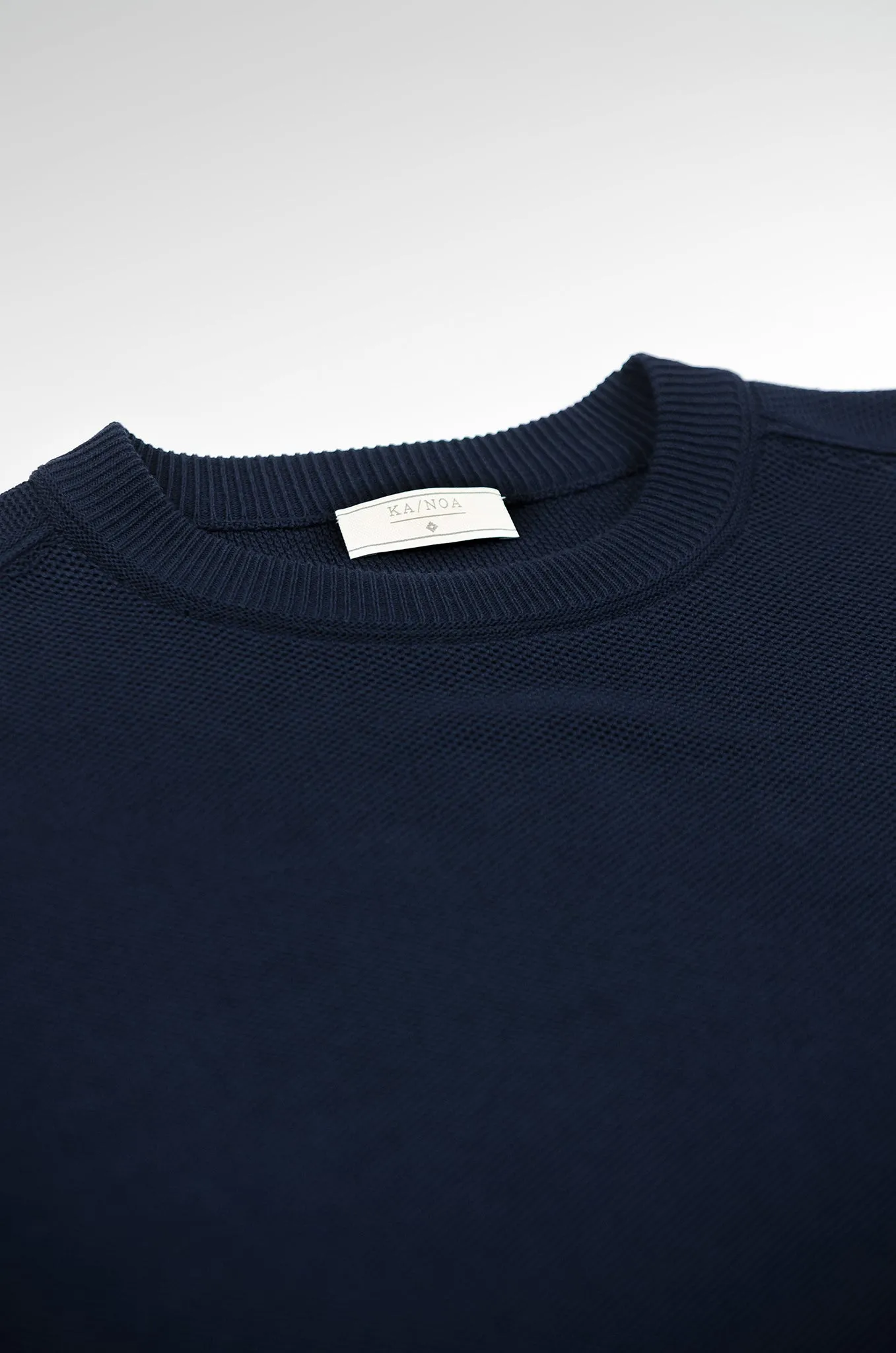 Massimen crew-neck jumper Compact Cotton (dark blue)