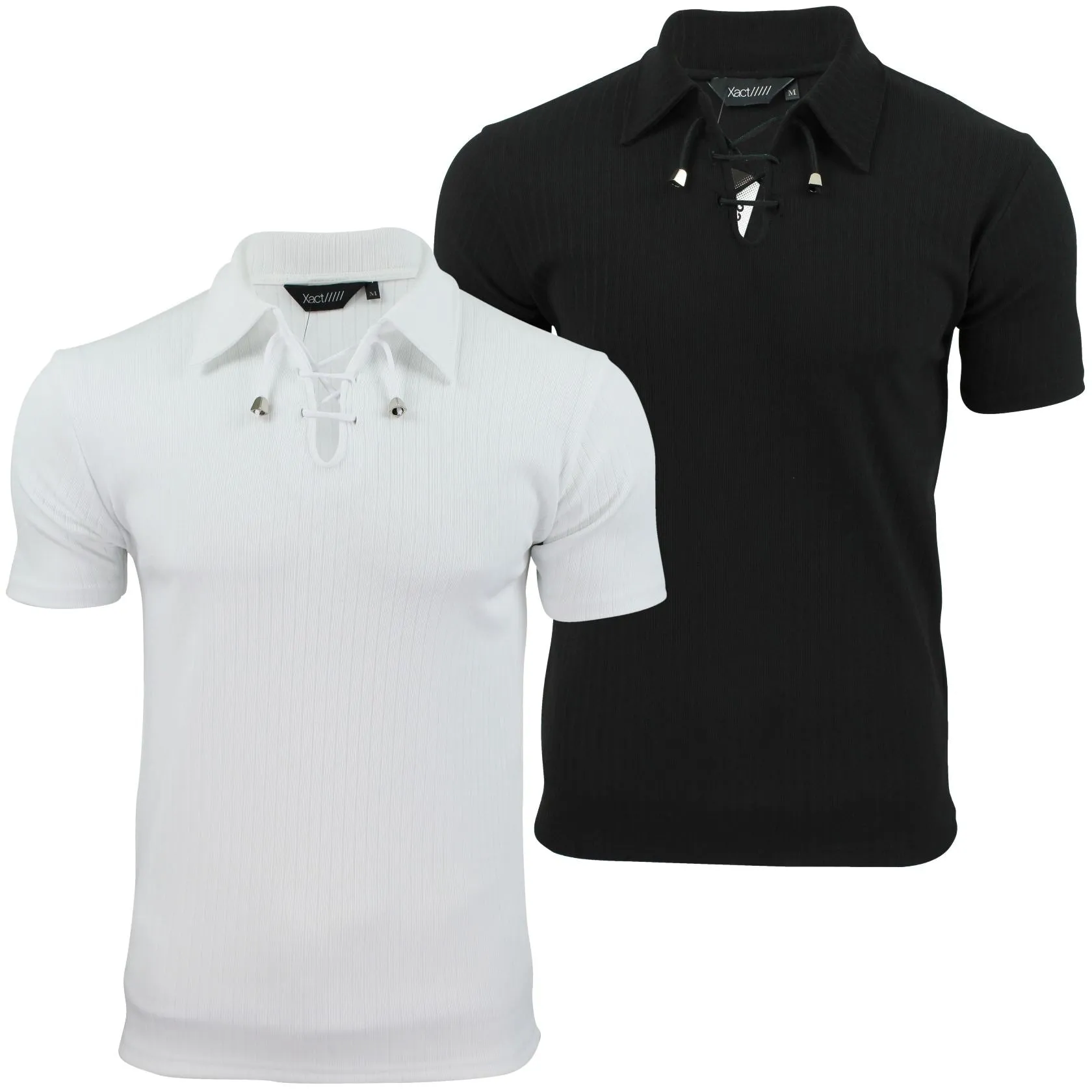 Mens Polo Shirt by Xact Clothing Short Sleeved Muscle Slim Gym Fit