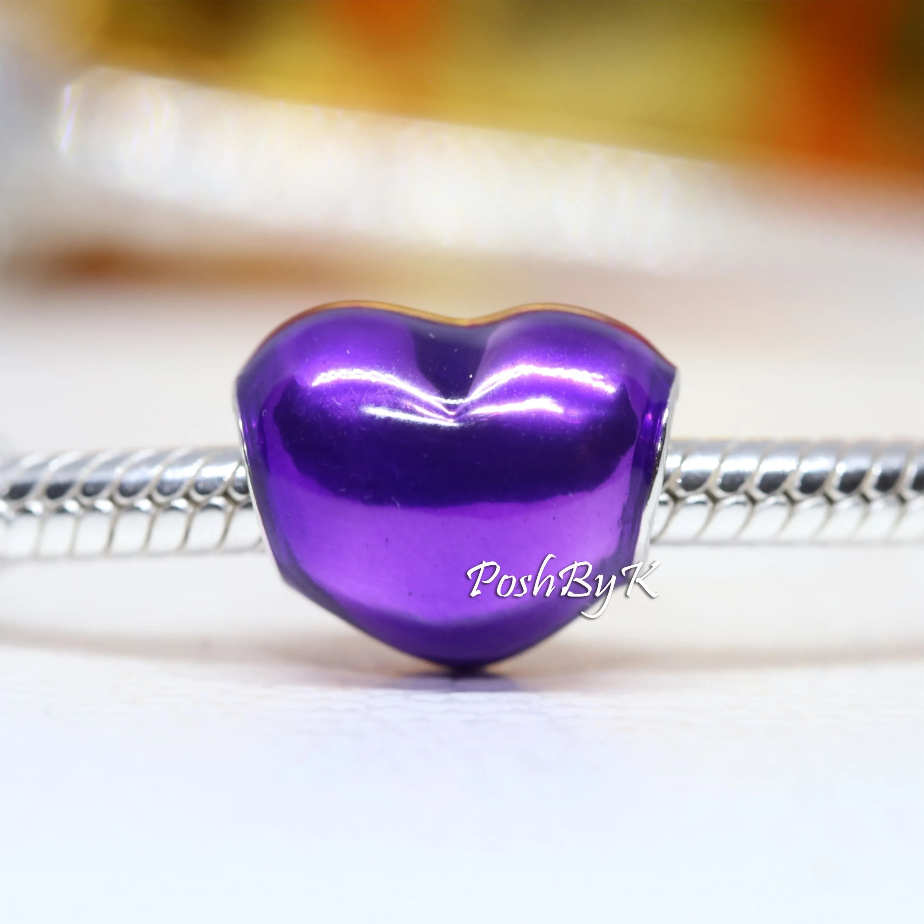 Metallic Purple Heart Charm 799291C01