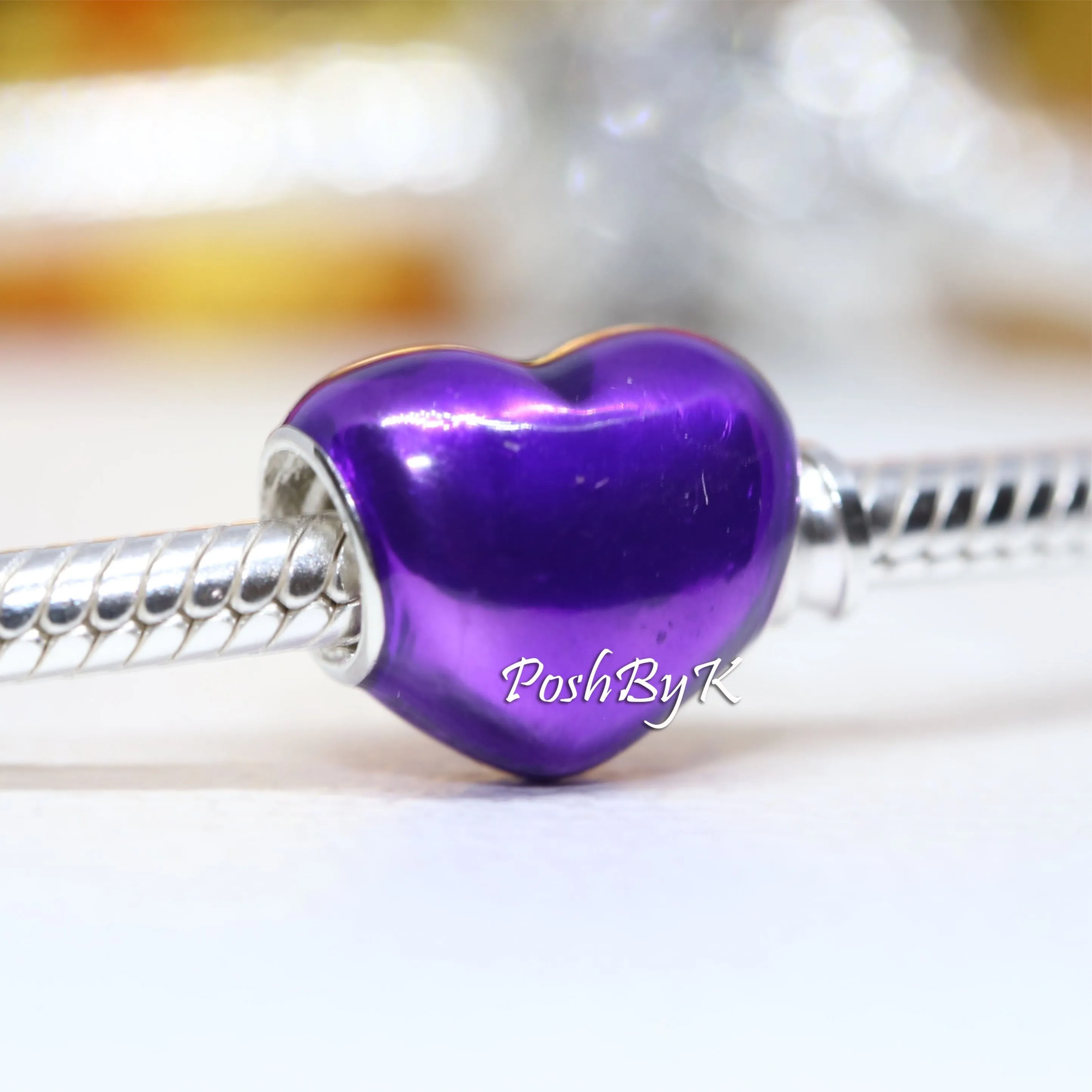 Metallic Purple Heart Charm 799291C01