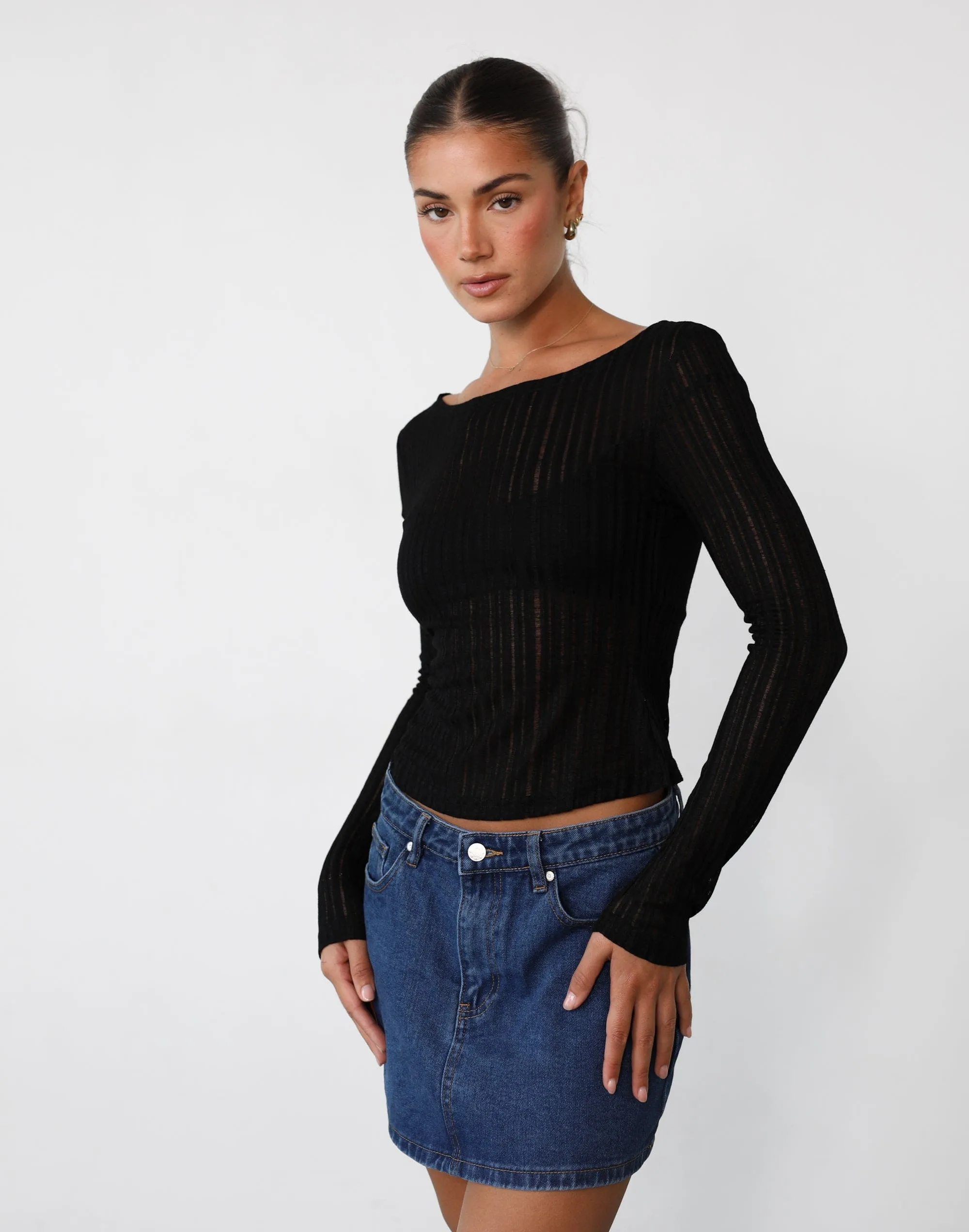 Mona Longsleeve Top (Black)