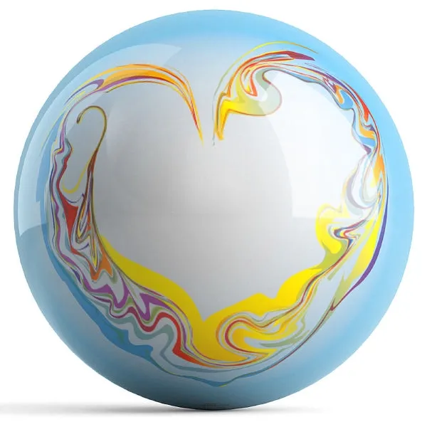 Ontheballbowling Colorful Heart Bowling Ball by Valentina Georgieva