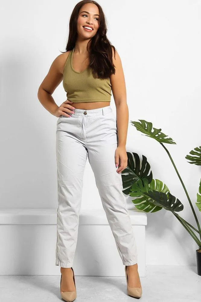 Organic Crinkled Cotton Slacks Trousers