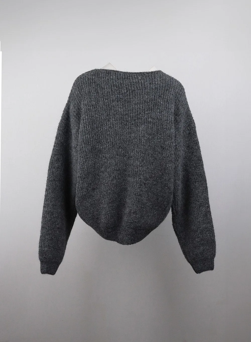 Oversized V-Neck Solid Long Sleeve Sweater OJ411