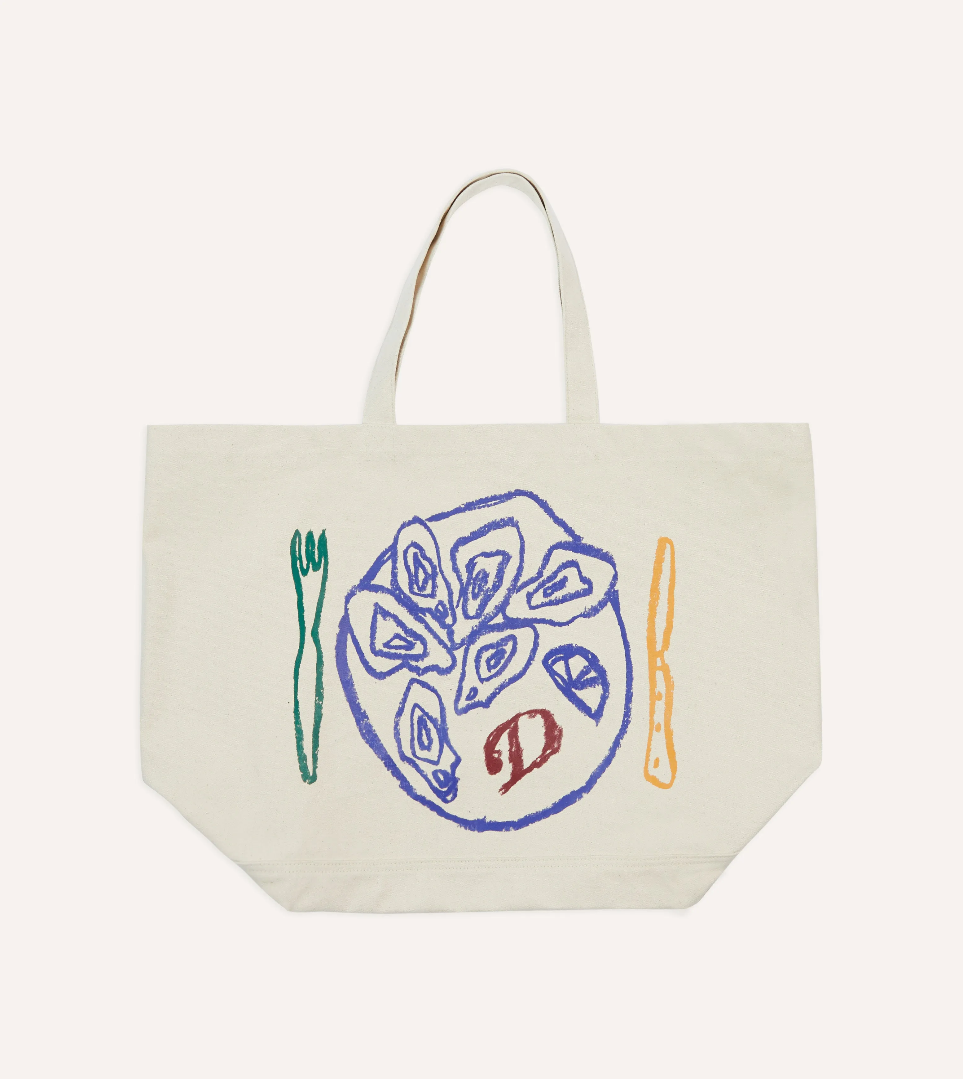 Oyster Cotton Canvas Tote Bag