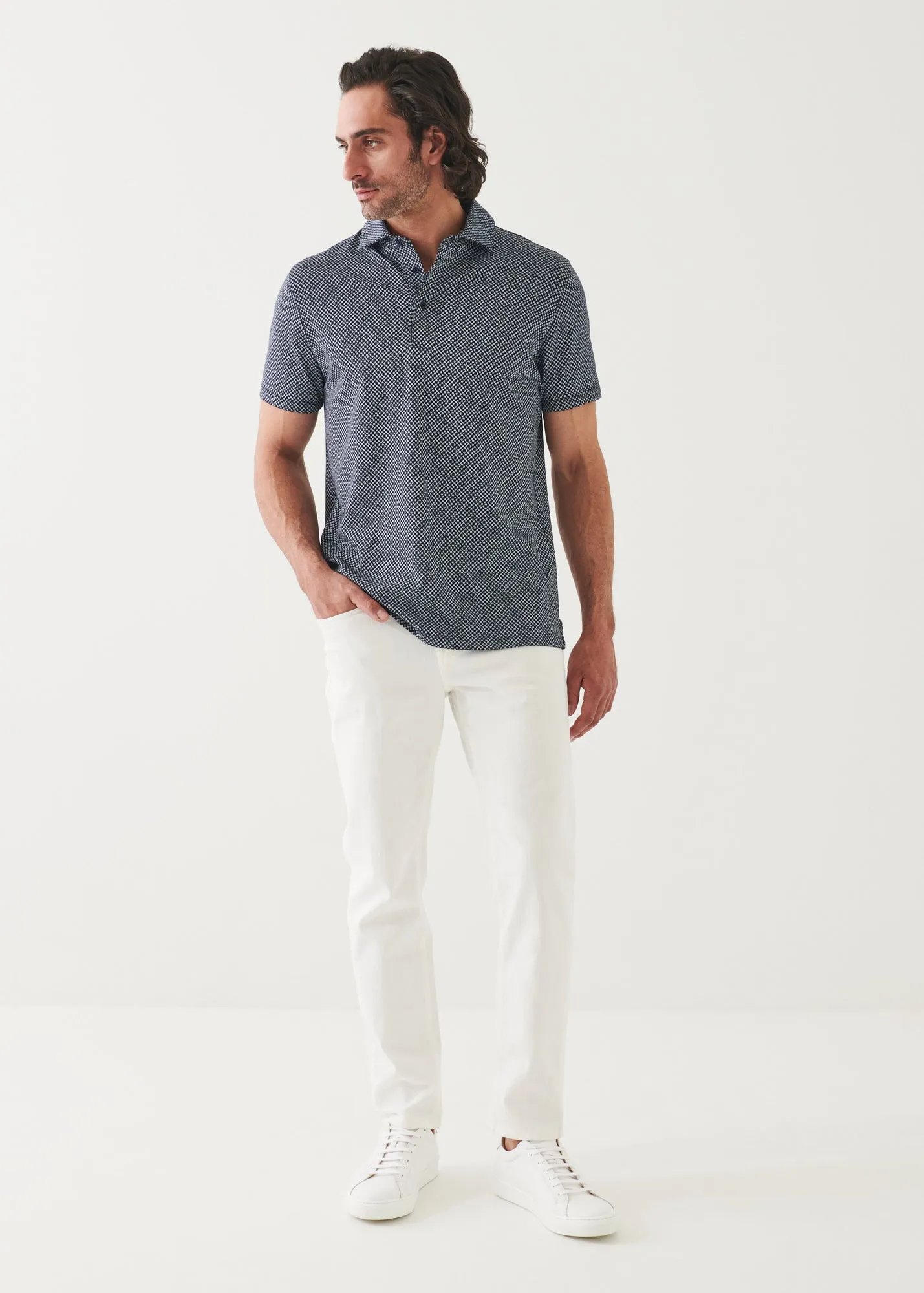 PIMA COTTON STRETCH PRINTED POLO