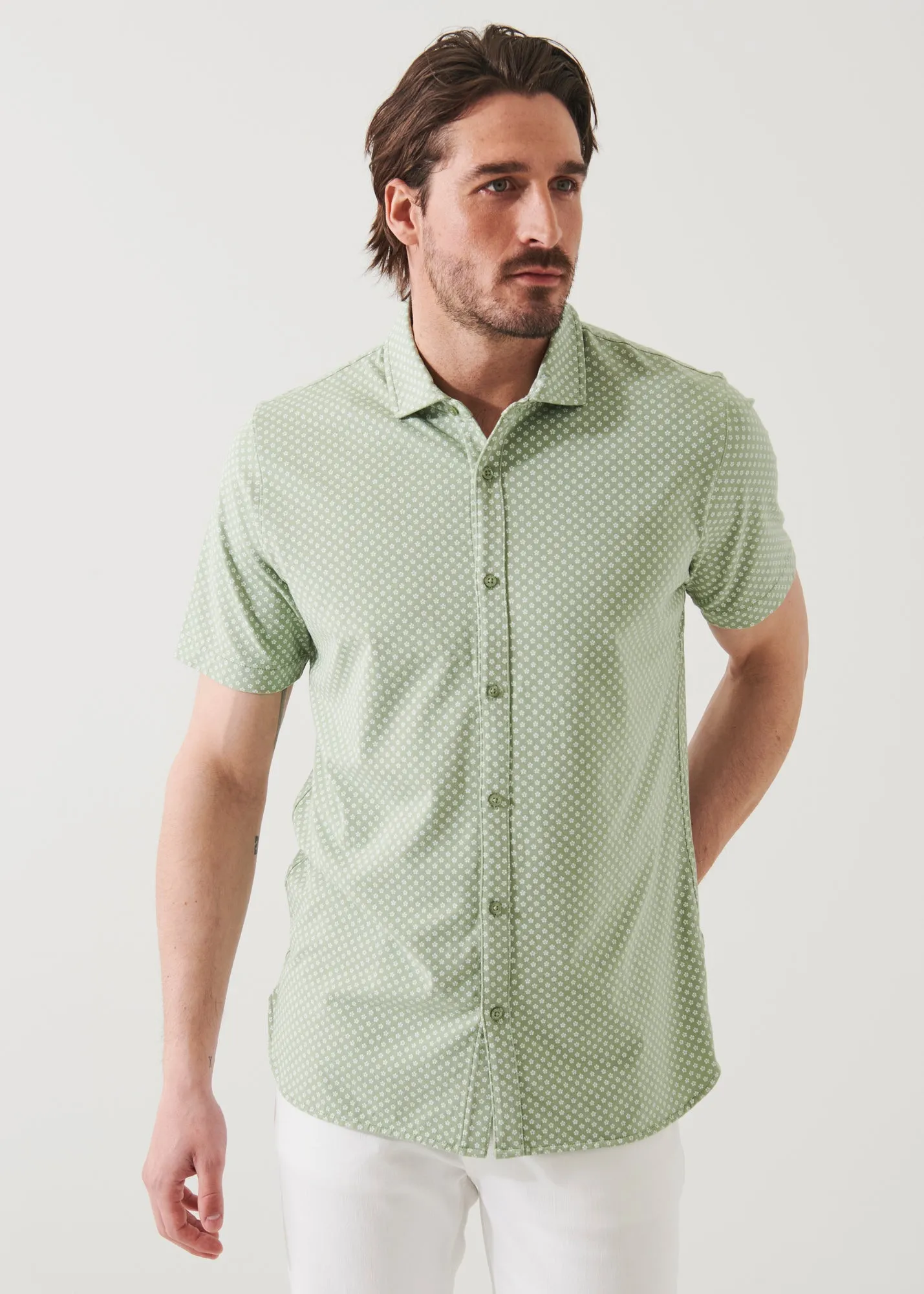 PIMA COTTON STRETCH PRINTED SHIRT