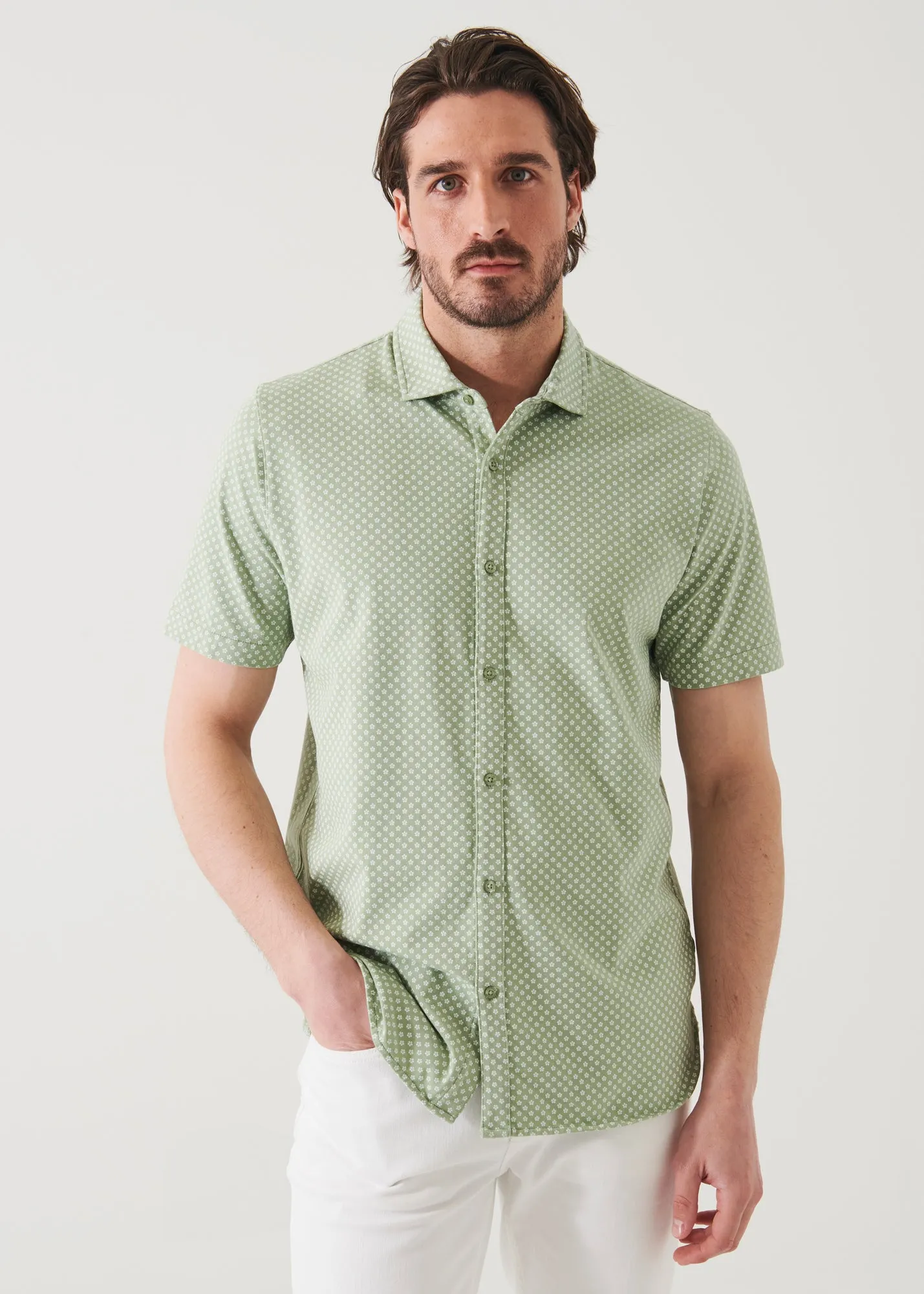 PIMA COTTON STRETCH PRINTED SHIRT