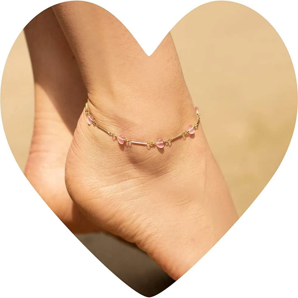 Pink Hearts Anklet