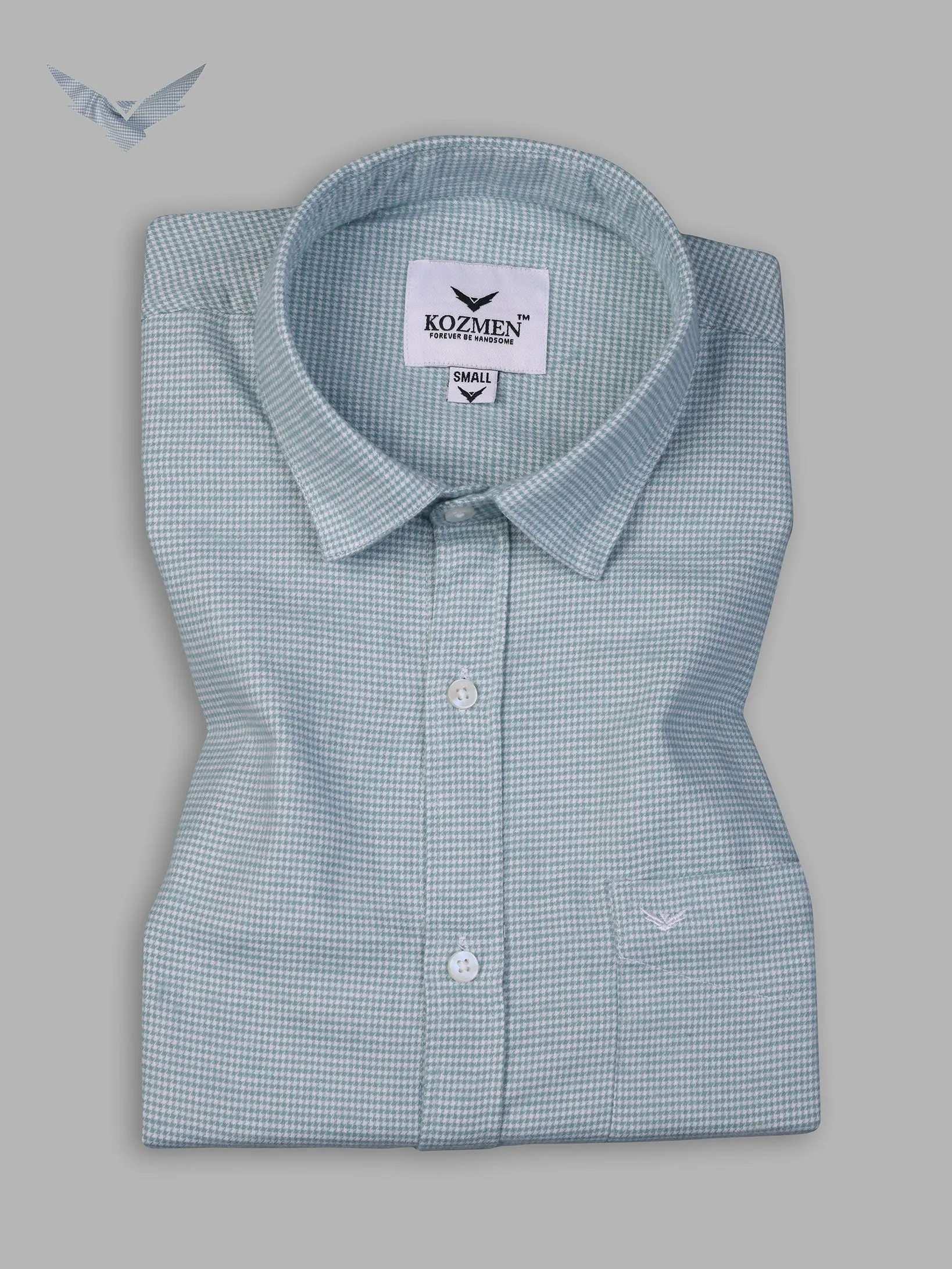 Pistachio Shepherd Check Cotton Shirt