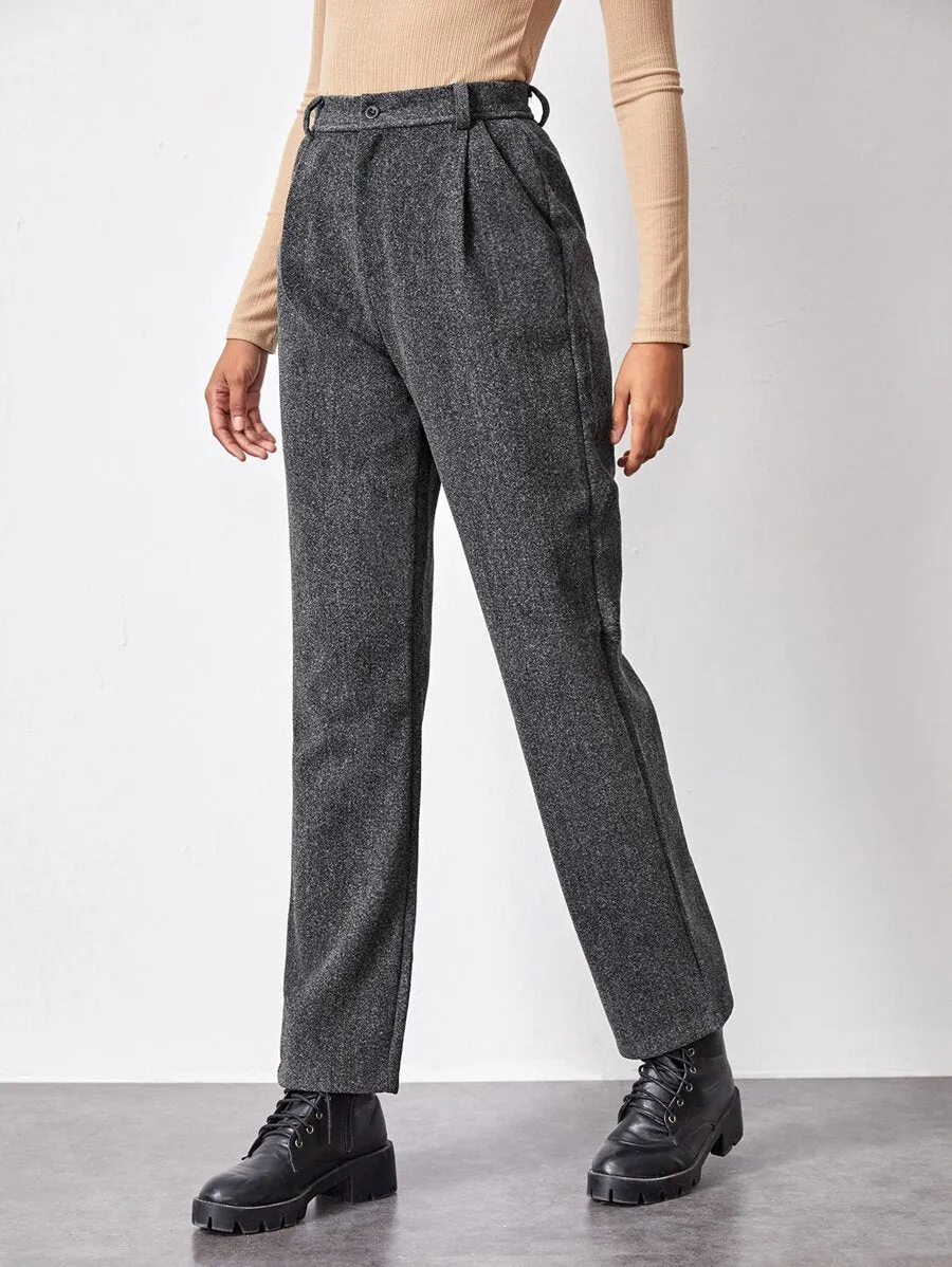 Pleated Straight-leg Trousers