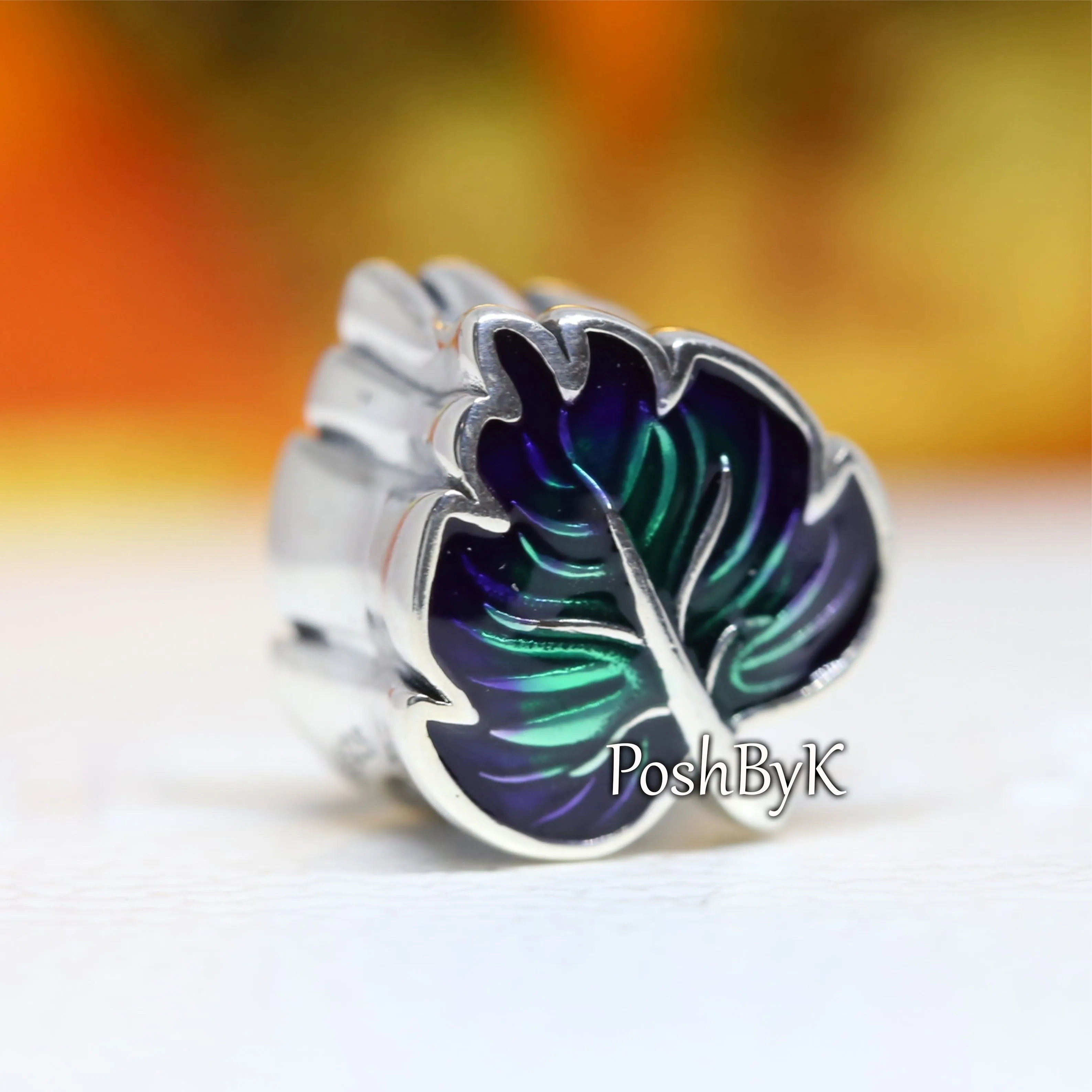 Purple & Green Leaf Charm 799542C01