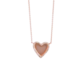 Rose Gold Heart & Diamond Necklace