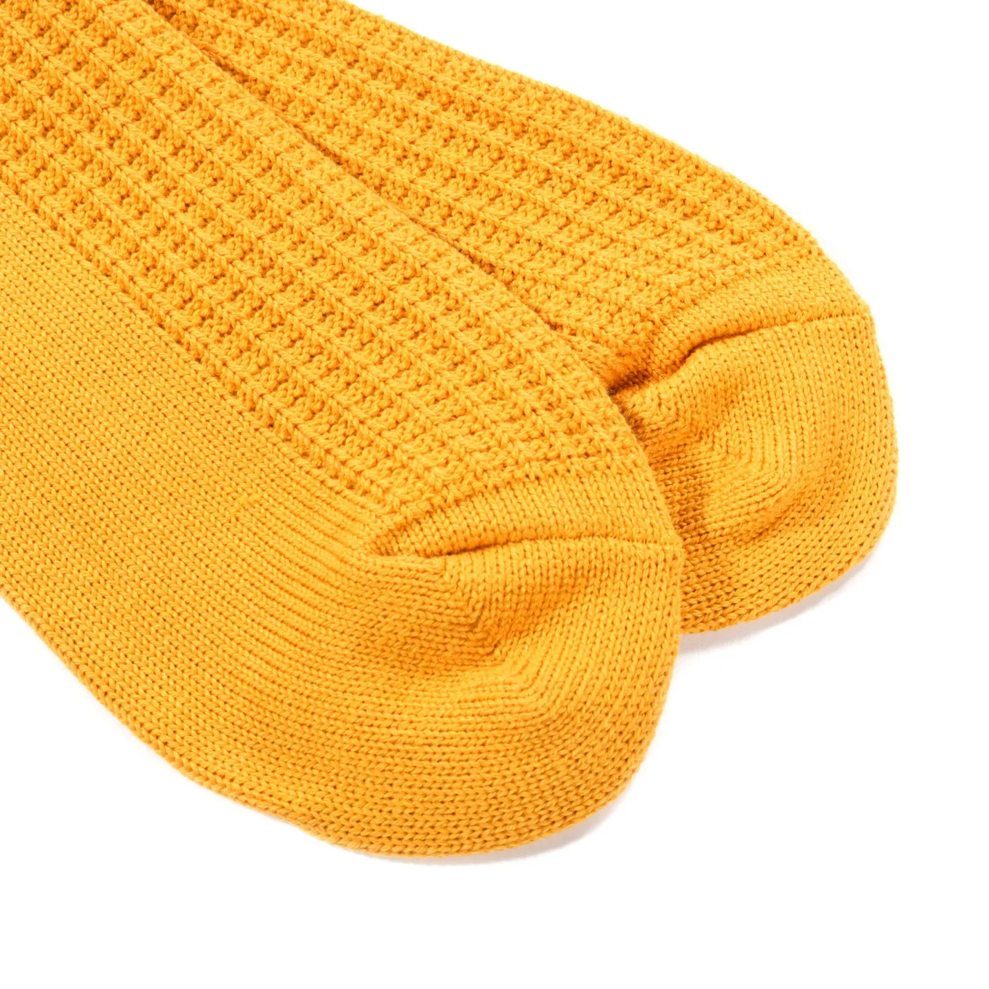 ROTOTO COTTON WAFFLE SOCKS MUSTARD