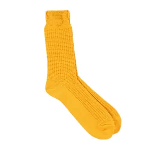 ROTOTO COTTON WAFFLE SOCKS MUSTARD