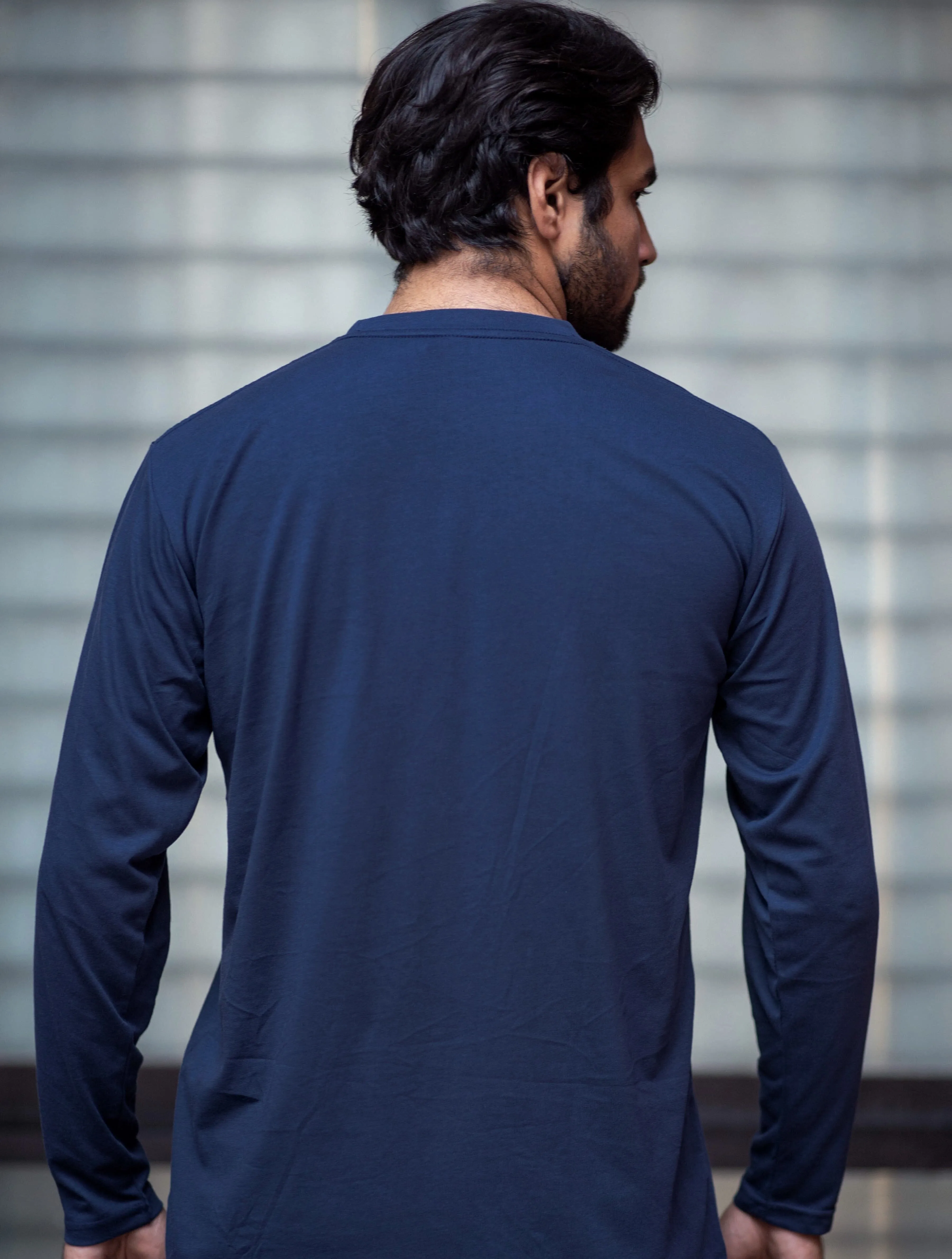 Round Neck Navy Full Sleeve