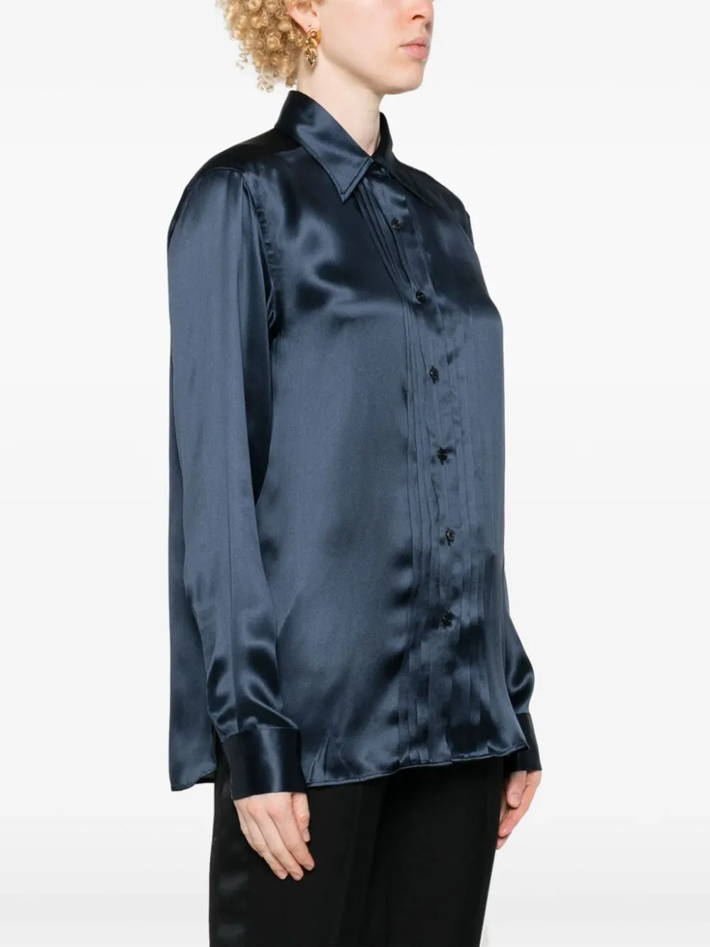 SILK CHARMEUSE BLOUSE SHIRT