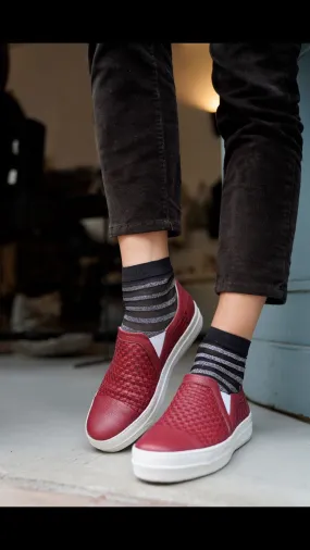 Slip On Intreccio Soft Burgundy