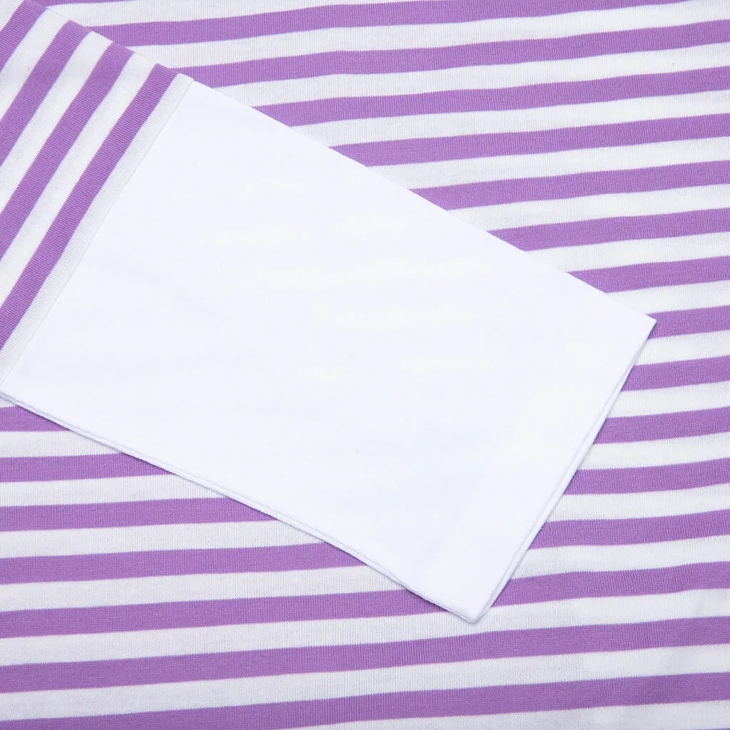 Stripe White T-Shirt - Purple