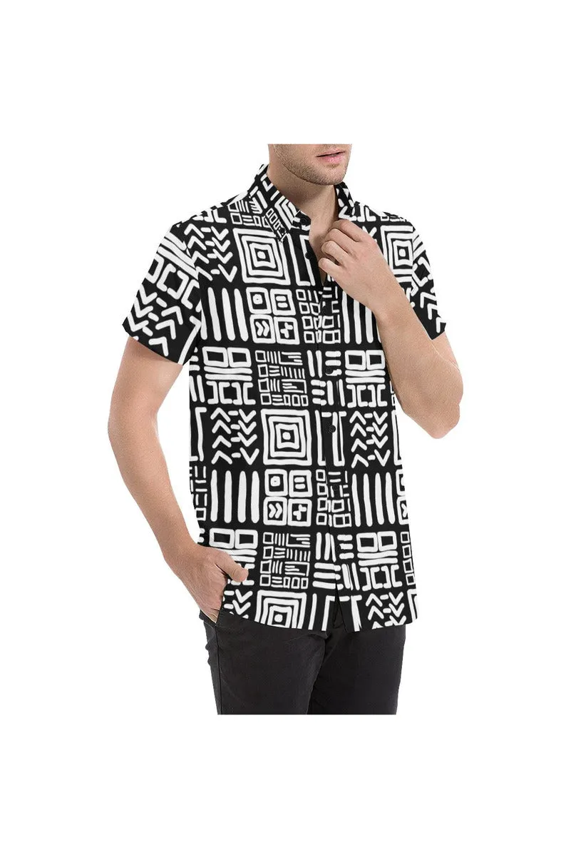 Tribal Large Men's All Over Print Short Sleeve Shirt/Large Size