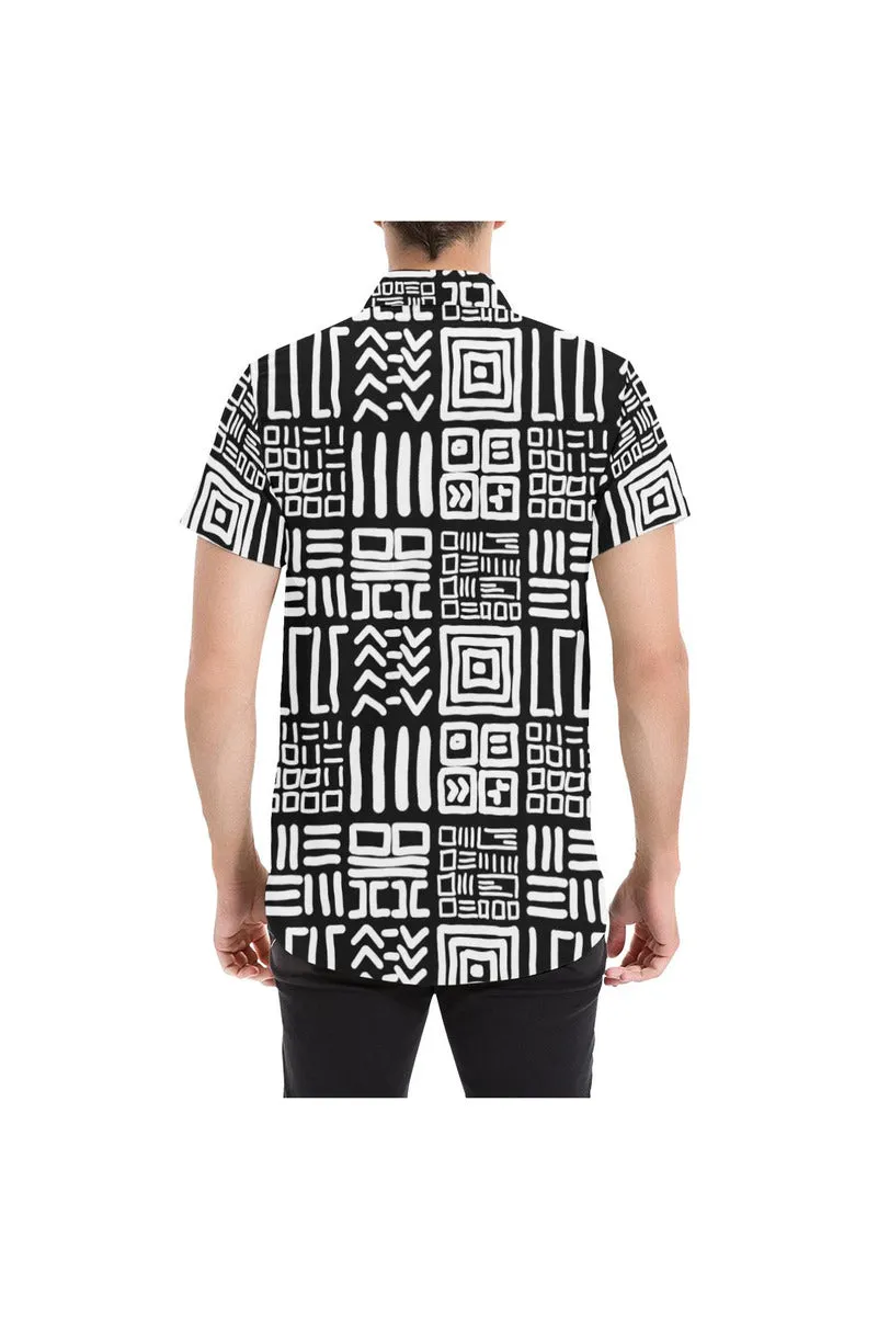 Tribal Large Men's All Over Print Short Sleeve Shirt/Large Size