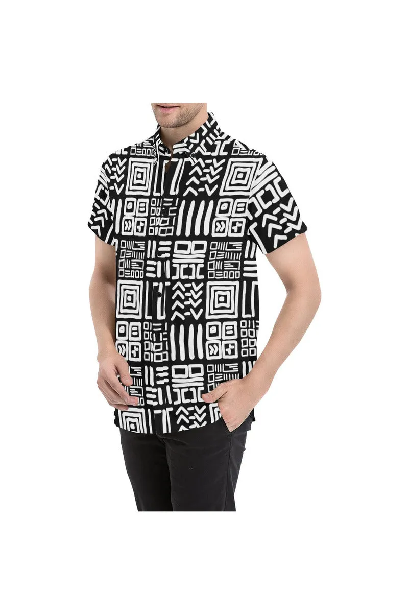 Tribal Large Men's All Over Print Short Sleeve Shirt/Large Size