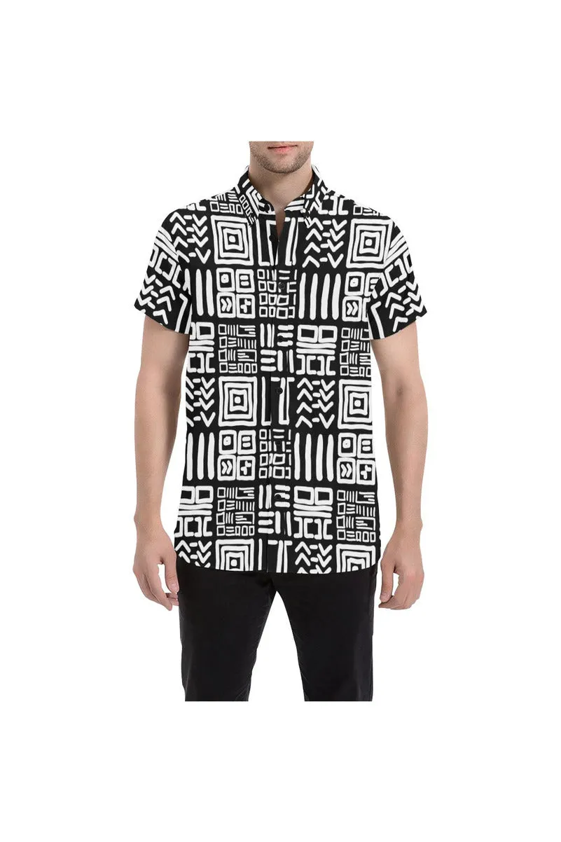 Tribal Large Men's All Over Print Short Sleeve Shirt/Large Size