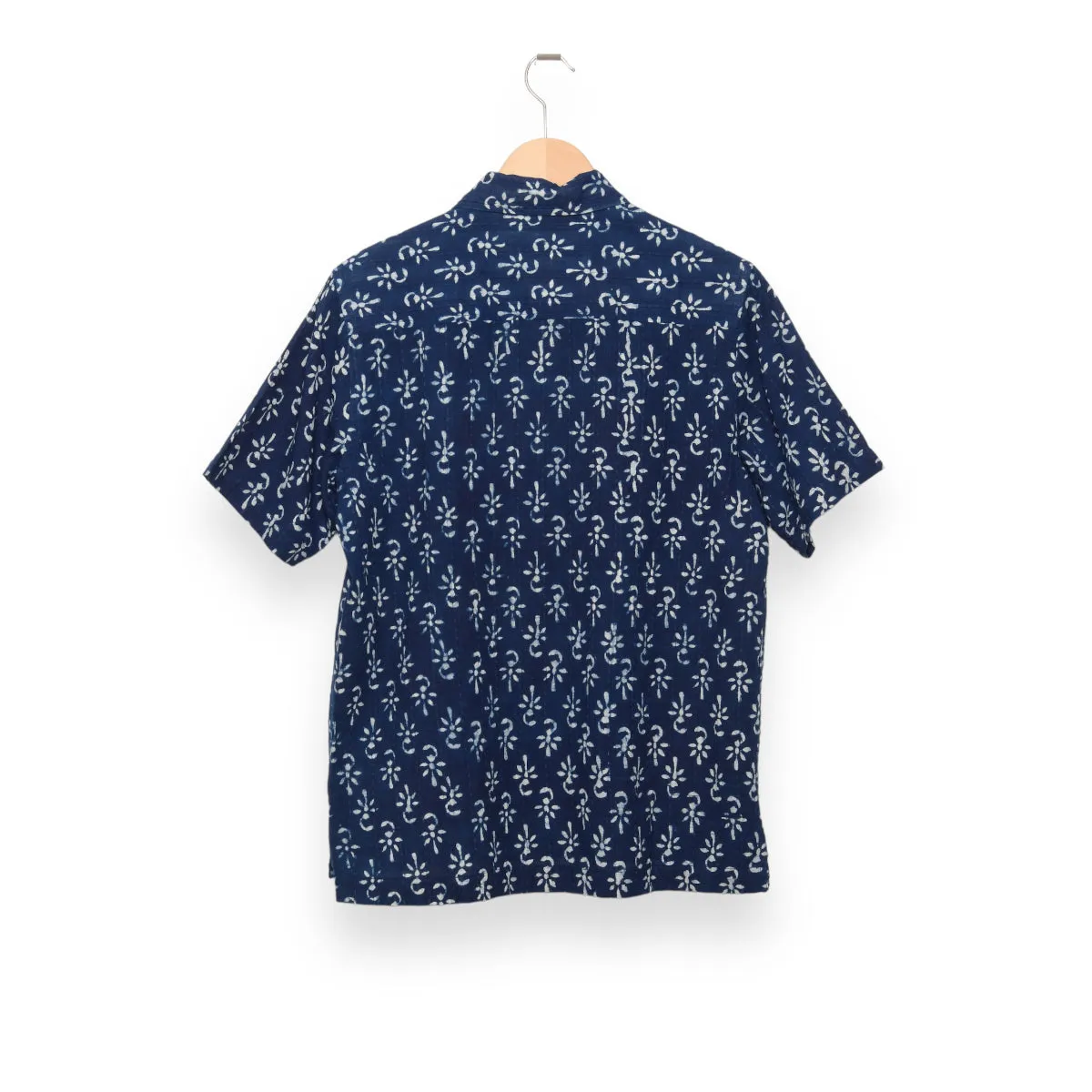 Universal Works Pullover SS Shirt indigo flower print indigo P28031