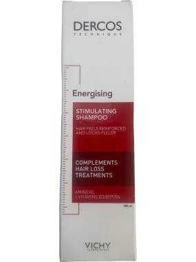 Vichy Black Dercos Energising Shampoo Targets Hair Loss 200 ml