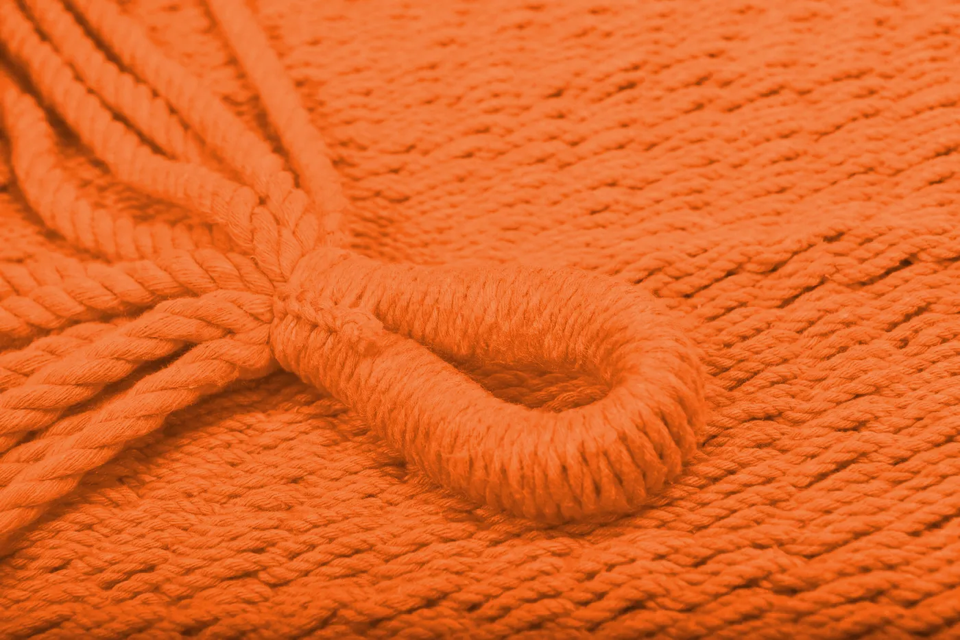 Vivid Orange Cotton Hammock (Wooden Bar)