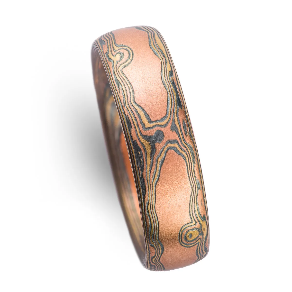 Woodgrain Pattern And Fire Palette Rings or Wedding Set